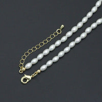 Rice Shape Pearl necklace , Sku#EF797