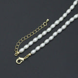 Rice Shape Pearl necklace , Sku#EF797