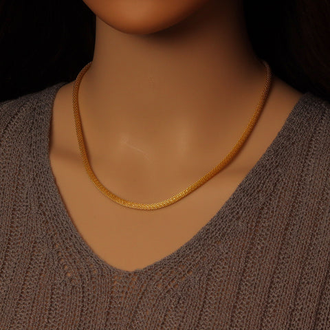 Gold Silver Hollow out Fancy Chain Adjustable Necklace, Sku#LX654