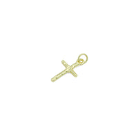 Hammered Gold Cross Charm Pendant,Sku#LX857