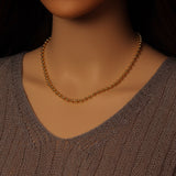 Gold Silver String Round Ball Chain Adjustable Necklace, Sku#A326