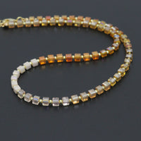 Champagne color Cube Beads necklace Bracelet, Sku#EF798