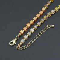 Champagne color Cube Beads necklace Bracelet, Sku#EF798