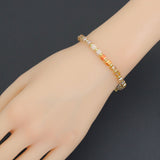 Champagne color Cube Beads necklace Bracelet, Sku#EF798