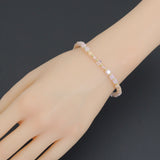 Ombré Pink Champagne color Cube Beads necklace Bracelet, Sku#EF799