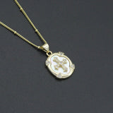 Mother of Pearl Cross Pendant Necklace, sku#EF719