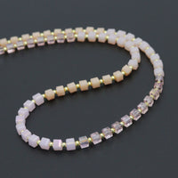 Ombré Pink Champagne color Cube Beads necklace Bracelet, Sku#EF799