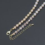Ombré Pink Champagne color Cube Beads necklace Bracelet, Sku#EF799