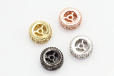 CZ Micro Pave Spacer Beads, Cubic Zirconia Wheel Round Spacer Beads, 6x3mm, 8x3mm, sku#G80