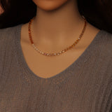 Champagne color Cube Beads necklace Bracelet, Sku#EF798