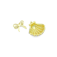 Gold Silver Pearl Shell Bow Pendant charm, Sku#A502