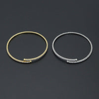 Gold Silver Thin Tennis Chain Link Stretchy Bracelet, Sku#A503
