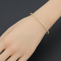 Gold Silver Thin Tennis Chain Link Stretchy Bracelet, Sku#A503