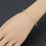 Gold Silver Thin Tennis Chain Link Stretchy Bracelet, Sku#A503