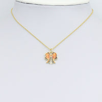 Colorful Enamel Bow Charm Pendant,Sku#LK1214