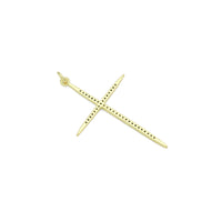 Gold Clear CZ Cross Pendant charm, Sku#F388