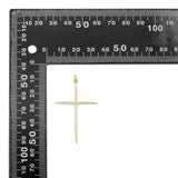 Gold Clear CZ Cross Pendant charm, Sku#F388