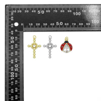Gold Silver Ball Cross Ladybird Ladybug Pendant charm, Sku#A505