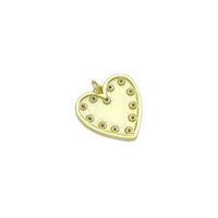 Clear CZ Round Heart Pendant charm, Sku#LX898