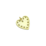 Clear CZ Round Heart Pendant charm, Sku#LX898