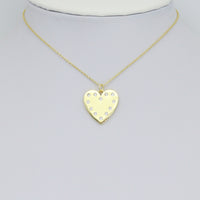 Clear CZ Round Heart Pendant charm, Sku#LX898