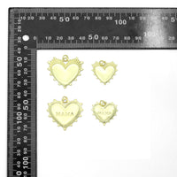 Gold Heart Mother's Day Mama Heart Pendant charm, Sku#LX920