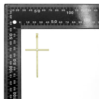 Large Gold Cross with CZ Center Pendant charm, Sku#LK1277