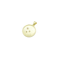 Colorful CZ North Star Coin Gold Charm Pendant,Sku#LX859