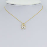 Gold White Pearl Zotiac Symbol Charm Pendant,Sku#A482