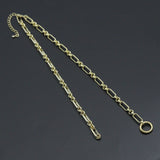 Mixed Papperclip Gold Link Chain necklace with Round Clasp, sku#EF804