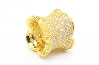 CZ Micro Pave Floral Cylinder Beads, Cubic Zirconia Spacer Beads, 4 sizes, sku#G112