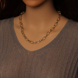 Wholesale Hammered Thick Oval link Stainless Steel Gold Chain, sku#LX903