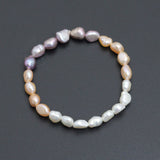 7-8mm Irregular Pearl Strethcy Bracelet, Sku#EF652