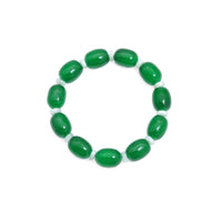 10x14mm Barrel Green Glass Stretchy Bracelet, Sku# EF653