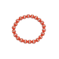 Orange MOP with Rhinstone Inlay Stretchy Bracelet, Sku#EF661