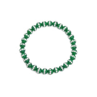 Green MOP with Rhinstone Inlay Stretchy Bracelet, Sku#EF662