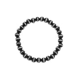 Black MOP wtih Rhinstone Inlay Stretchy Bracelet, Sku#EF663