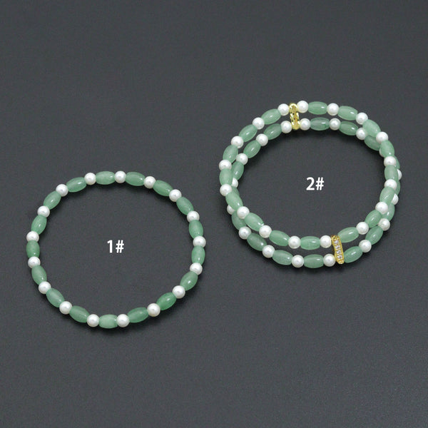 4x6mm Barrel Aventurine Stretchy Bracelet, Sku#EF666