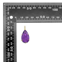 Large Pink Green Purple Stone Teardrop Shape Pendant, Sku#LX436