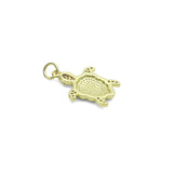 Gold Clear CZ Turquoise Enamel Turtle Tortoise Pendant charm, Sku#LX921
