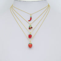 Red Cherry Strawberry Chili Pendant charm, Sku#O133