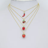 Red Cherry Strawberry Chili Pendant charm, Sku#O133