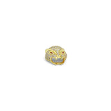 CZ Micro Pave Jaguar Panther Head with Fuchsia Eye Beads, Cubic Zirconia Spacer Beads, Leopard Animal Head Space Beads,13x14x9mm,sku#Y143