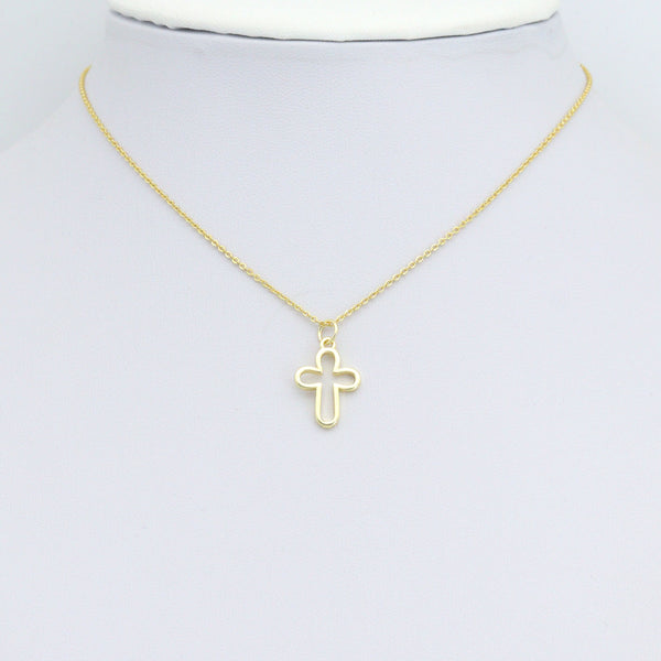 Gold Frame Cross Charm Pendant,Sku#LD725