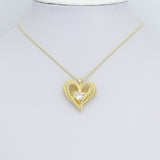 Heart CZ Gold Layered Heart Charm Pendant,Sku#LX875