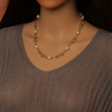 Knotted Chain Fresh Water Pearl Necklace Bracelet, sku#EF497