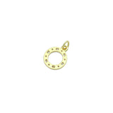 Clear CZ Gold Round Circle Charm Pendant,Sku#LD731