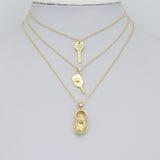 Clear CZ Gold Key Crocs Shoe pickleball racket Pendant charm , Sku#LX922