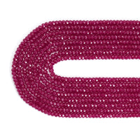 Red Corundum Faceted Rondelle Beads, Sku#U2128