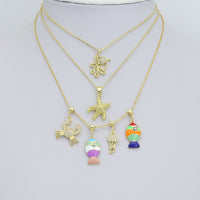 Starfish Colorful Fish Jellyfish Crab Octopus Pendant charm , Sku#LX923